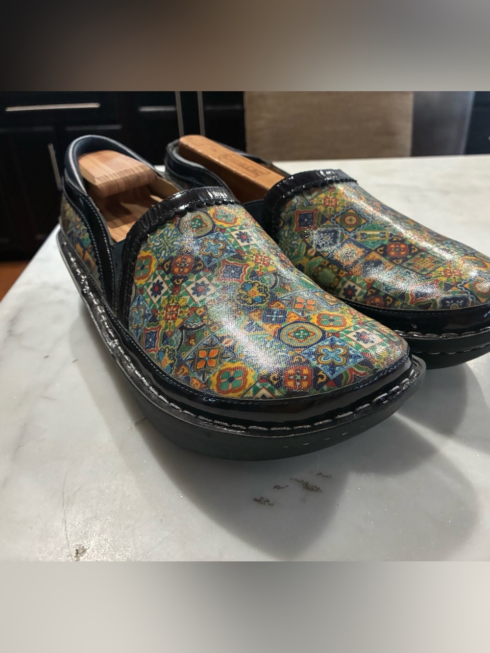 Alegria Clogs Size 42 (11) Slip On Colorful Geometric pattern Comfy